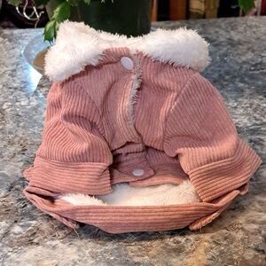 Nwt Plush Pink Corduroy Dog Jacket